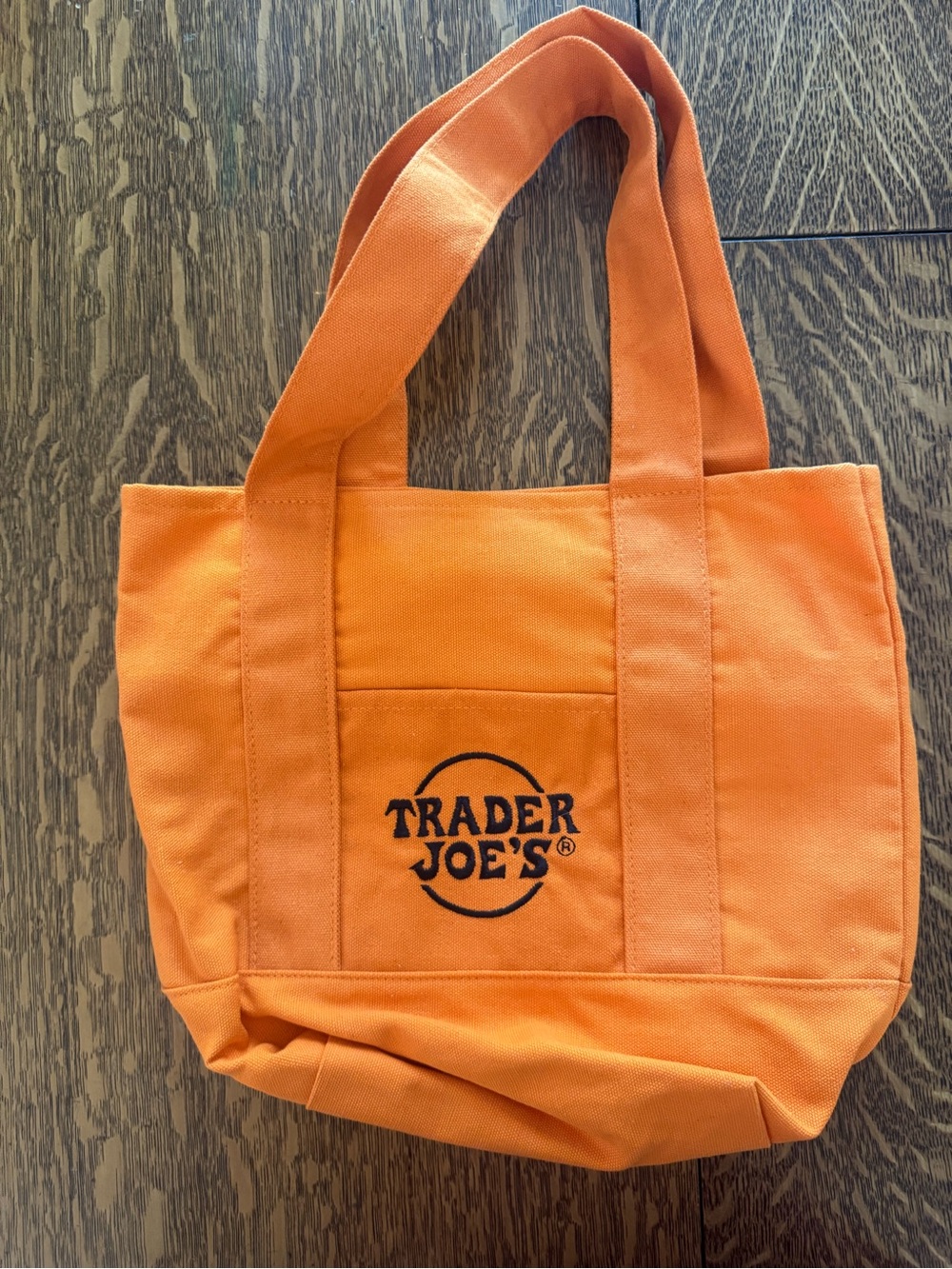 Trader Joe's Orange mini Canvas Tote Bag